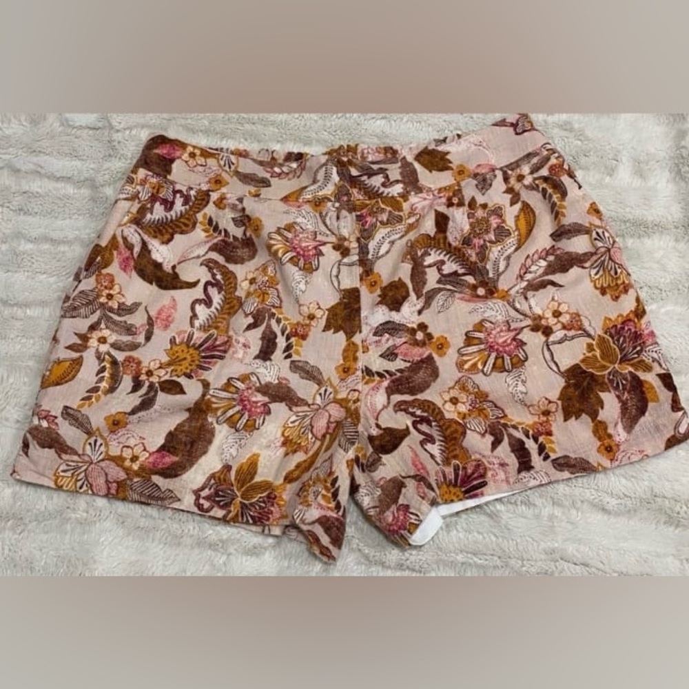 INC International Concepts Floral Women's Shorts - Pink and Brown